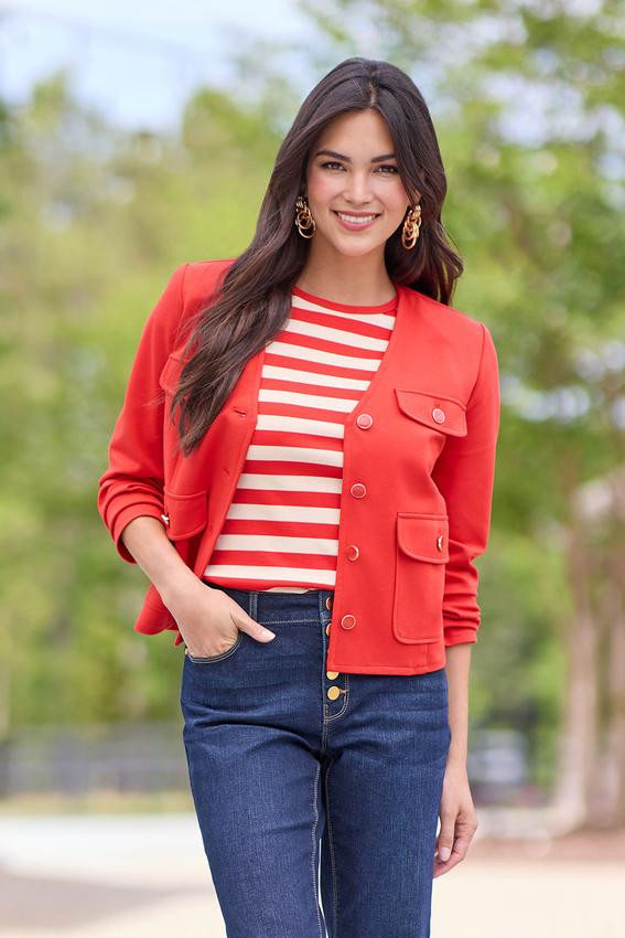 Red Ponte Blazer | Cato Fashions
