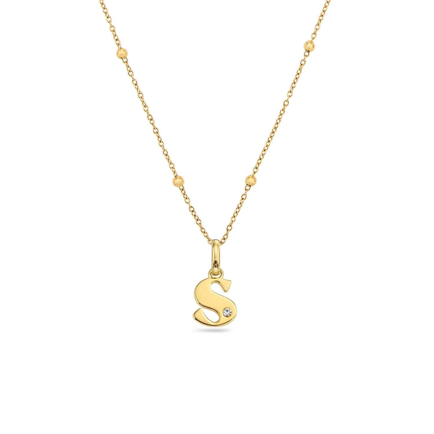 Retro Initial Necklace (Gold) | Abbott Lyon