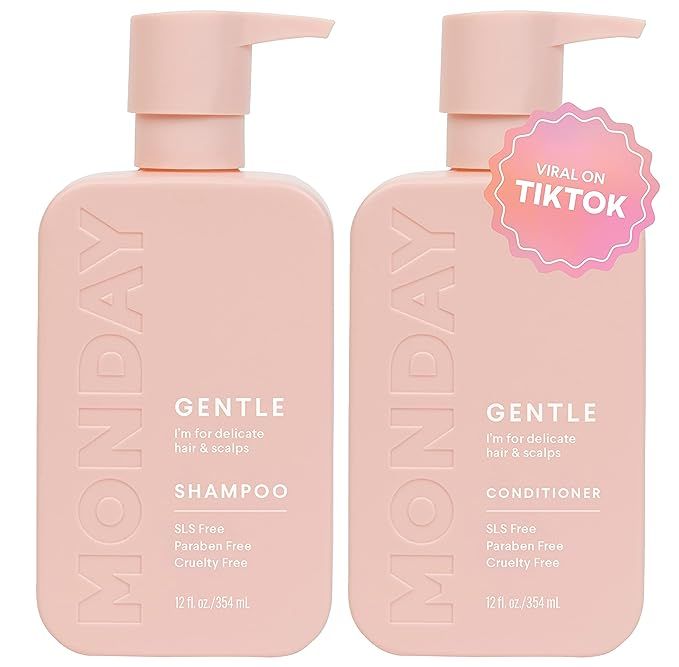 MONDAY HAIRCARE Gentle Shampoo + Conditioner Set (2 Pack) 12oz Each for Normal to Delicate Hair T... | Amazon (US)