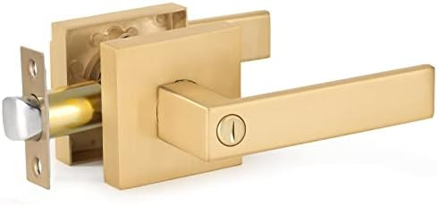 EHOMEWARE 1 Pack Door Levers Door Knobs Interior in Satin Brass Finish, Bedroom Bathroom Privacy ... | Amazon (US)