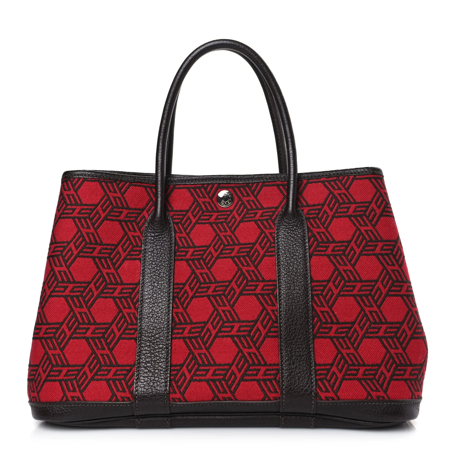 Toile So H Vache Country Garden Party Tote 30 TPM Rouge Garance Havane | FASHIONPHILE (US)