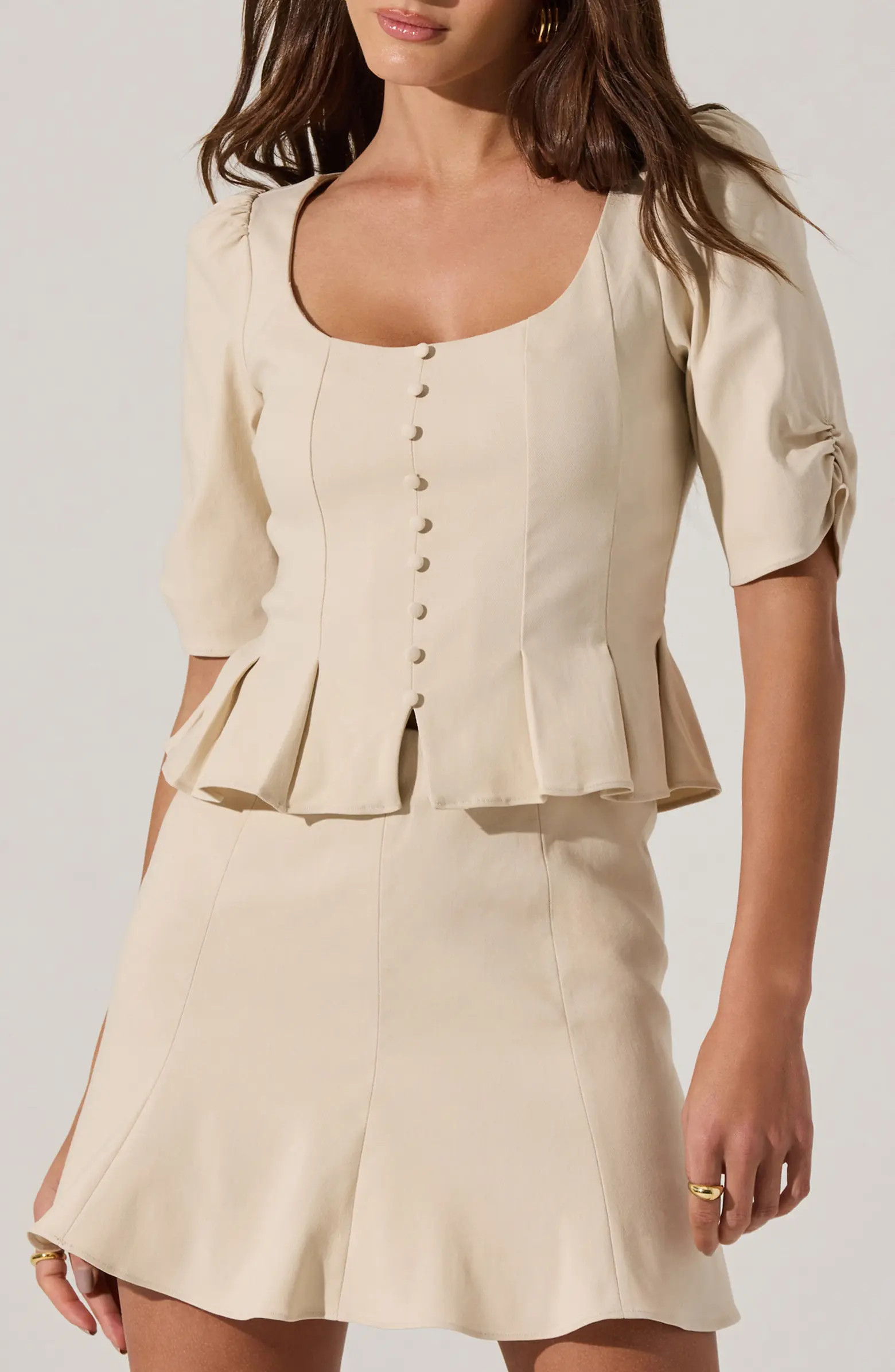 Pleat Detail Fitted Top | Nordstrom