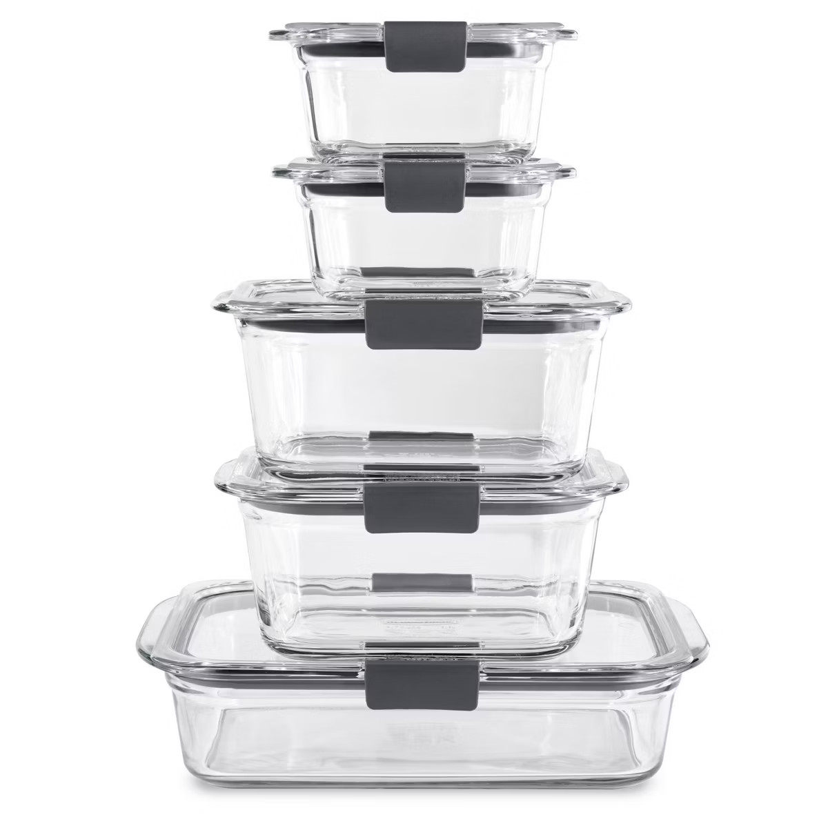 Rubbermaid 10pc Brilliance Glass Food Storage Set: Glass Containers with Lids, Oven & Microwave S... | Target
