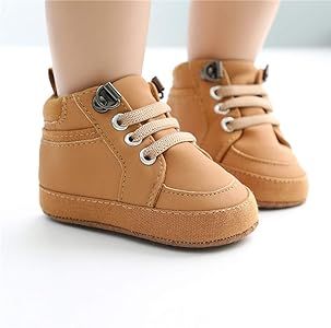 Meckior Toddler Baby Boys Girls High Tops Ankle Sneakers Soft Anti-Slip Sole PU Leather Moccasins... | Amazon (US)