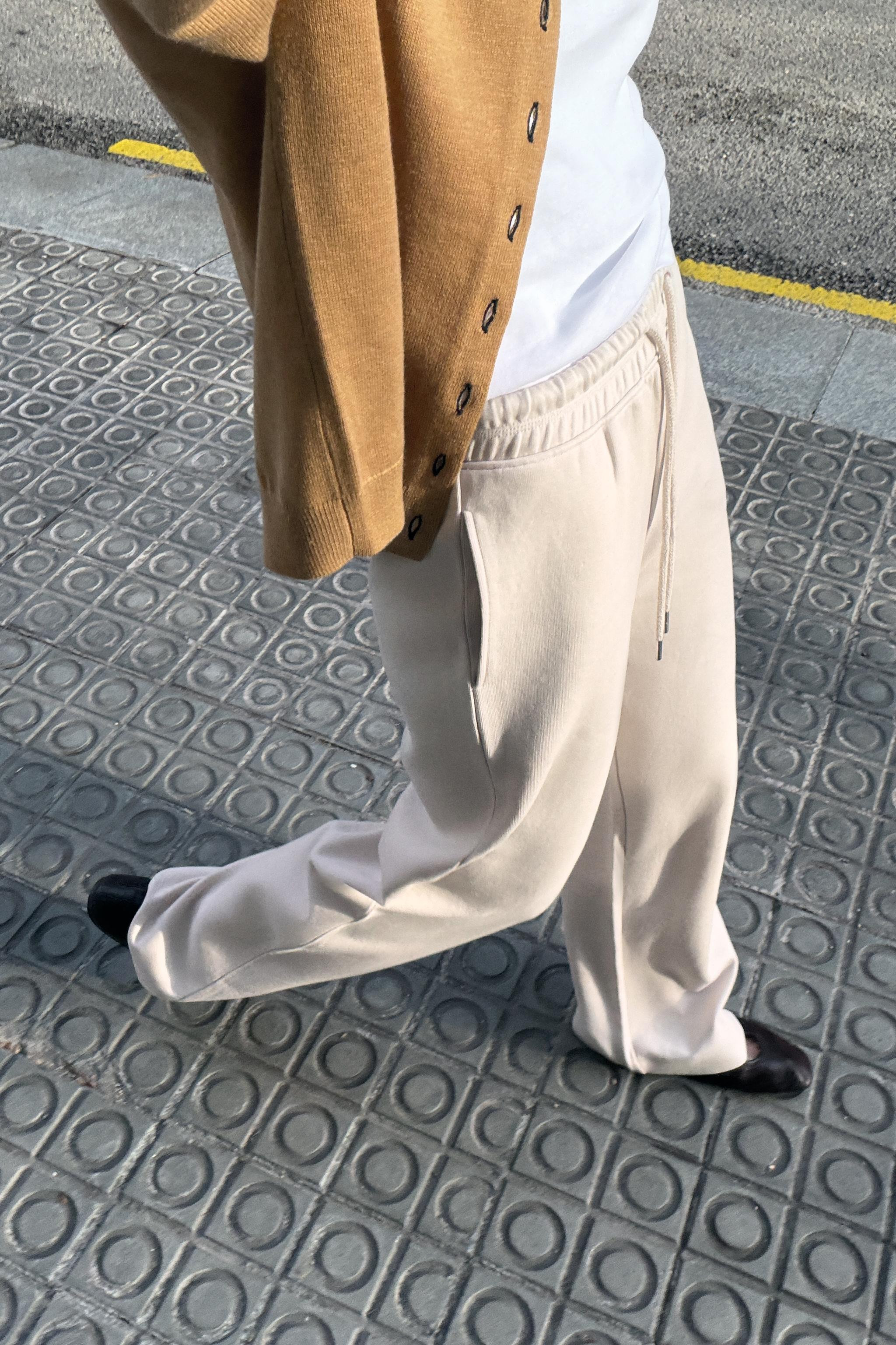 WASHED-EFFECT INTERLOCK TROUSERS | Zara UK