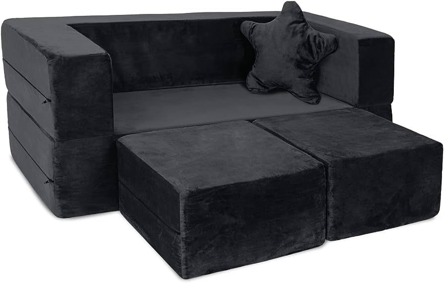 Milliard Kids Couch - Modular Kids Sofa for Toddler and Baby Playroom/Bedroom Furniture (Black) w... | Amazon (US)