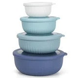GPED 8 Piece Mixing Bowl with Lids Set, Plastic Bowls, Meal Prep Bowl Set, Nesting Mixing Bowls f... | Walmart (US)