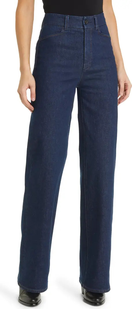 Sasha Notch Back High Waist Wide Leg Trouser Jeans | Nordstrom