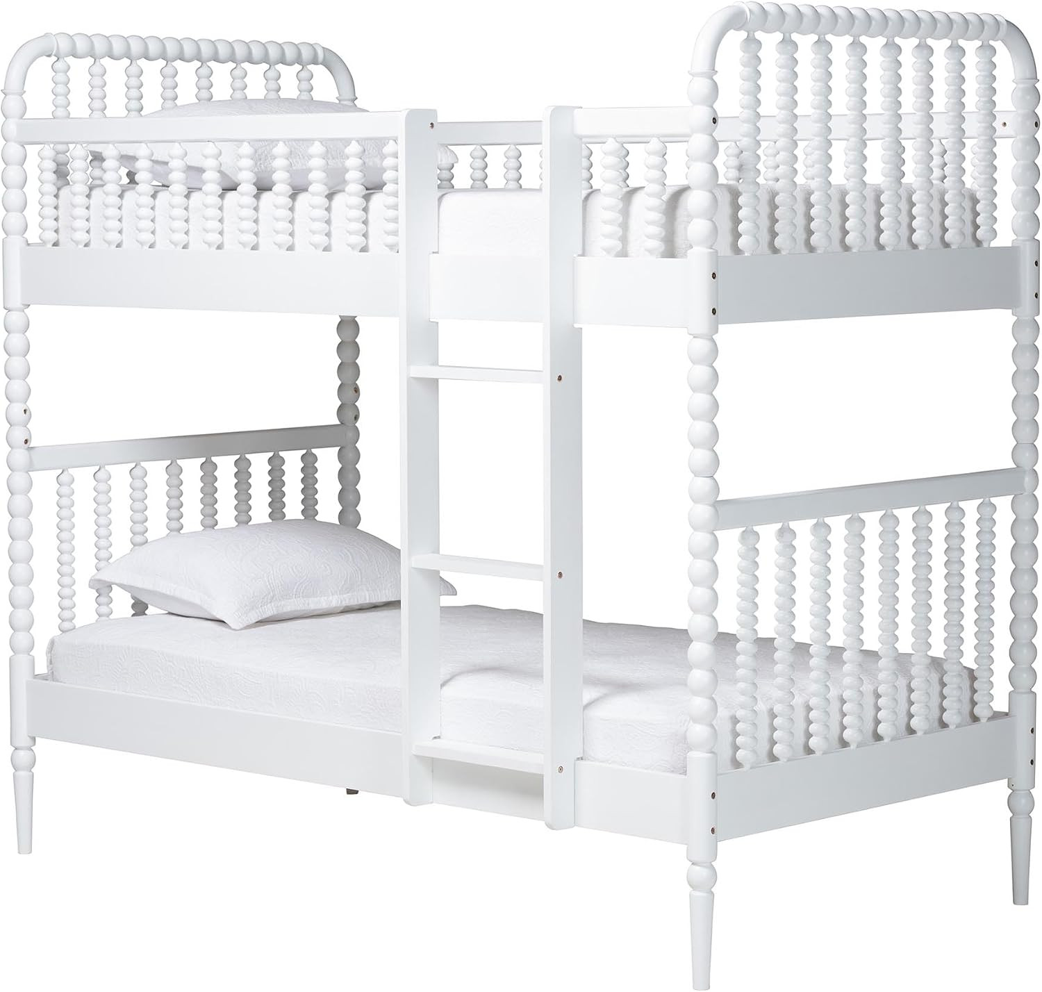 Baxton Studio Lucera Bobbin Bunk Bed with Ladder, White | Amazon (US)