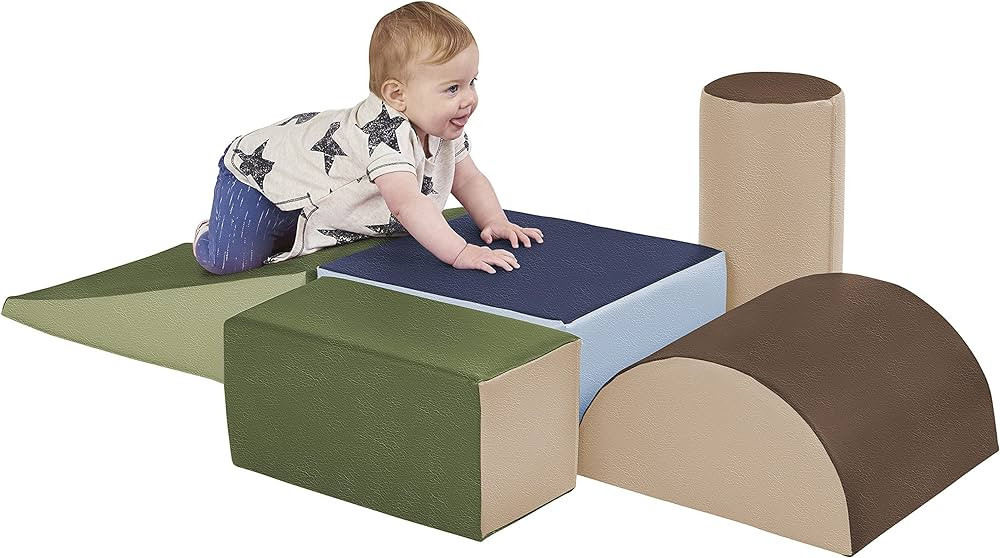 ECR4Kids SoftZone Climb and Crawl Playset, Building Blocks, Earthtone, 5-Piece | Amazon (US)