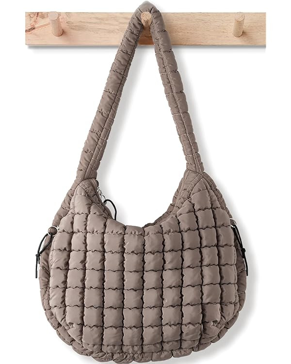 Puffer Tote Bag for Women Large Quilted Tote Bag Quilted Carryall Bag Soft Puffy Crossbody Bag Ho... | Amazon (US)
