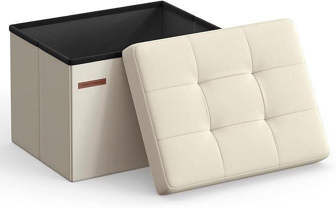 SONGMICS Mazie Collection - Small Folding Storage Ottoman, Foot Rest Stool, 12.2 x 16.1 x 12.2 In... | Amazon (US)