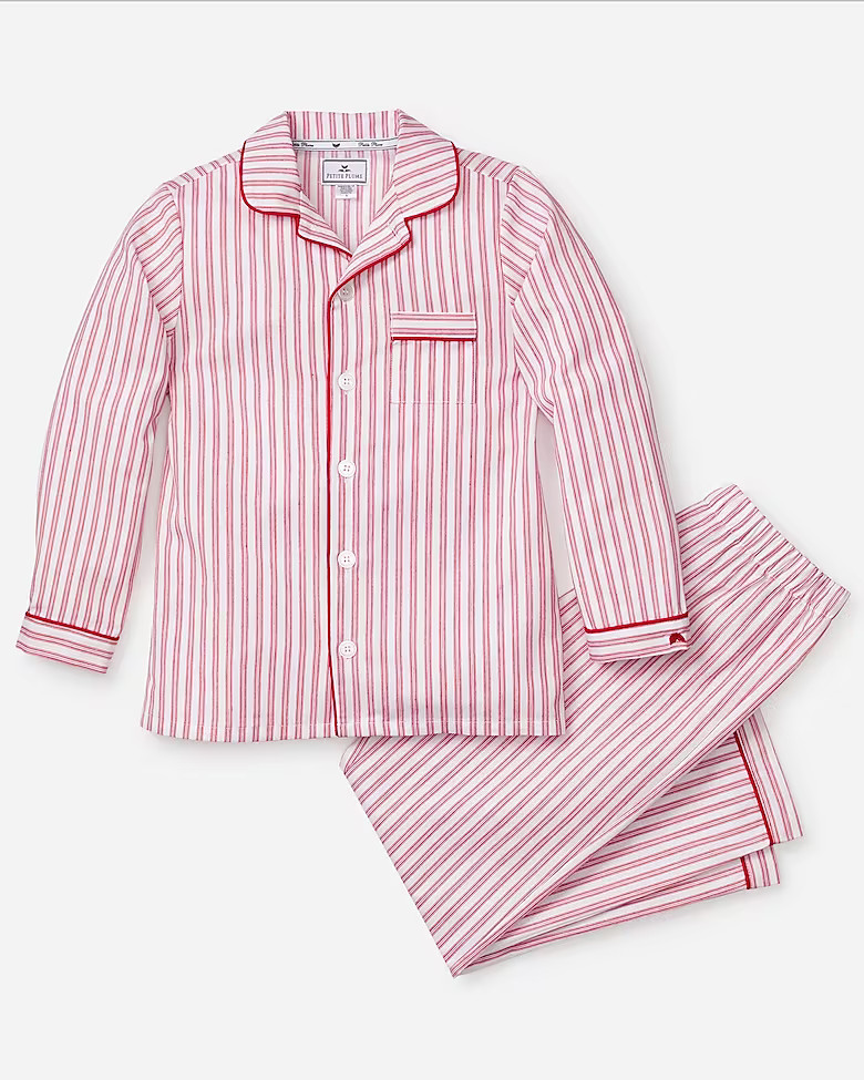 Petite Plume™ kids' pajama set in antique ticking | J. Crew US