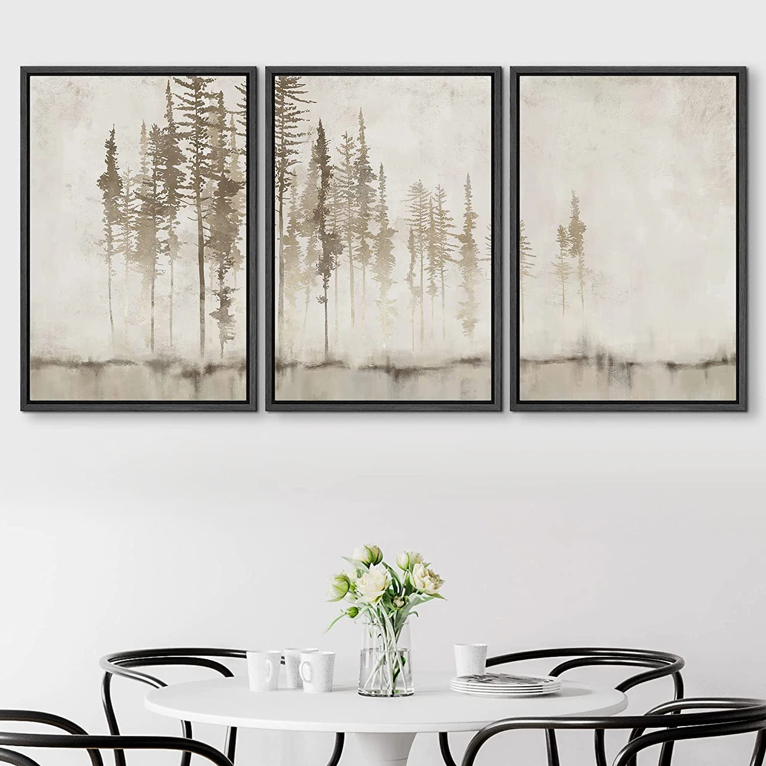 SIGNLEADER Pastel Abstract Tree Subtle Neutral Modern Rustic Home Decor - Framed Canvas Print Wal... | Wayfair North America