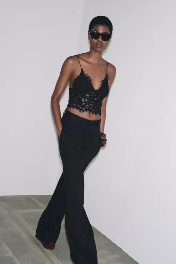 EMBROIDERED CROP TOP | Zara UK
