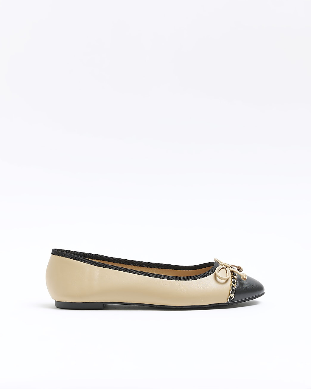 Beige bow ballet shoes | River Island (UK & IE)
