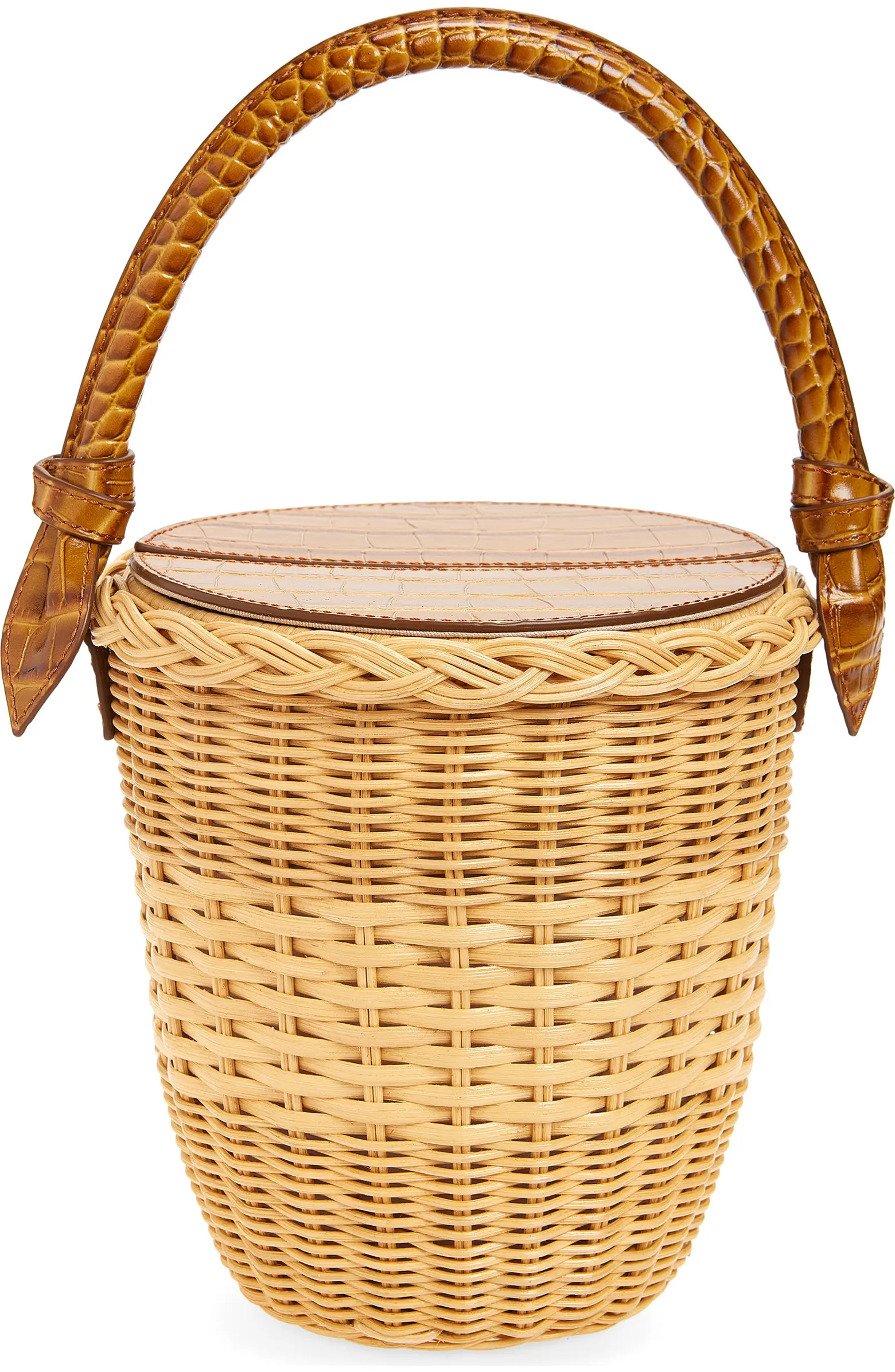 The Jane Cognac Rattan Shoulder Bag | Nordstrom