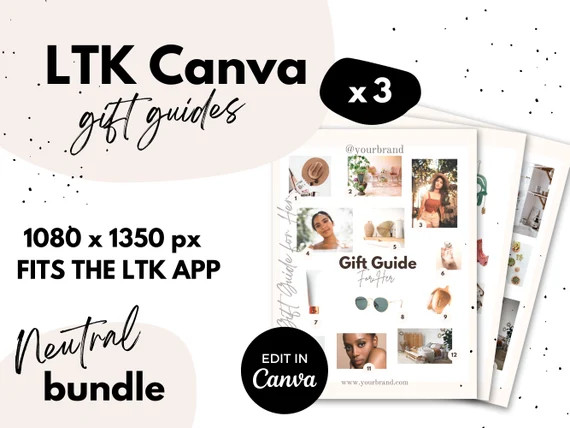 LTK Gift Guide Bundle  Neutral  LTK Canva Template - Etsy | Etsy (US)