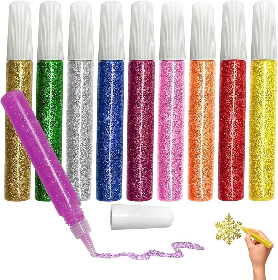 Mesen 10 Pack - Non-Toxic Washable Glitter Glue Stick Set, DIY Arts & Crafts Glitter Pens, Glitte... | Amazon (US)