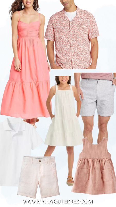 Family photo inspo with everything from Target! A summer bright coral/pink color scheme and something casual for everyone in the family  

#LTKStyleTip #LTKFamily #LTKFindsUnder50