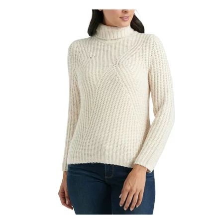 LUCKY BRAND Womens Beige Ribbed Long Sleeve Turtle Neck Sweater Size: L | Walmart (US)