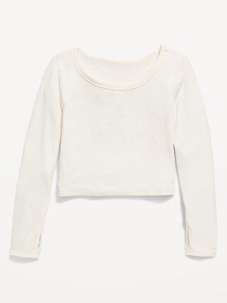 UltraLite Rib-Knit Long-Sleeve Scoop-Neck Top for Girls | Old Navy (US)