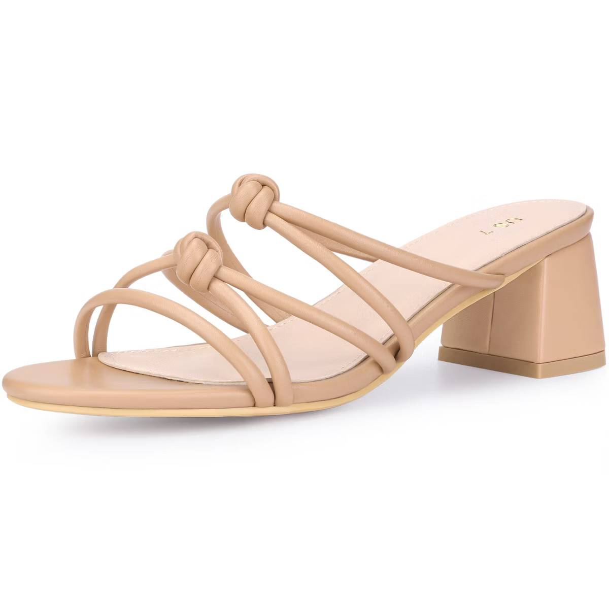 Perphy Women's Strappy Double Knotted Block Heel Criss Cross Slide Sandals | Target