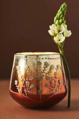 Stella Etched Pumpkin & Sweet Vanilla Glass Candle | Anthropologie (US)