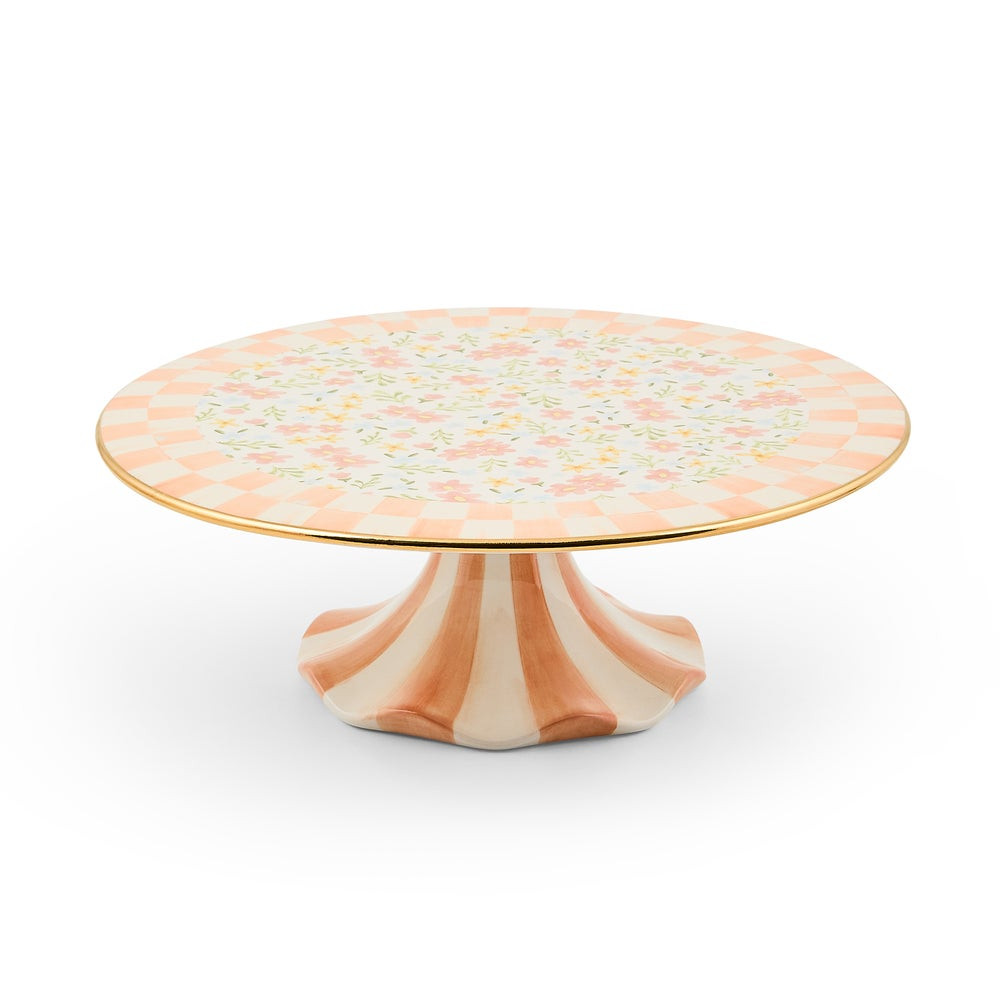Posie Patch Large Ceramic Pedestal Platter | MacKenzie-Childs