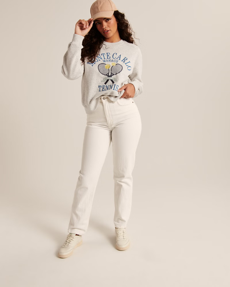 Boyfriend Crew Tennis Graphic Sweatshirt | Abercrombie & Fitch (US)