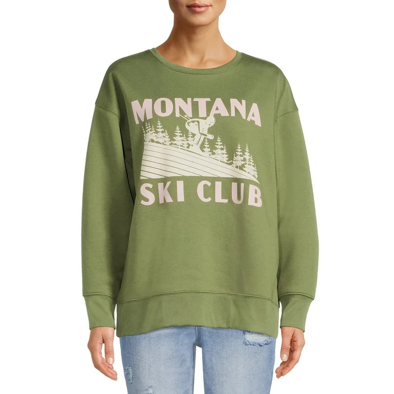 Time and Tru Women’s Scenic Graphic Sweatshirt - Walmart.com | Walmart (US)
