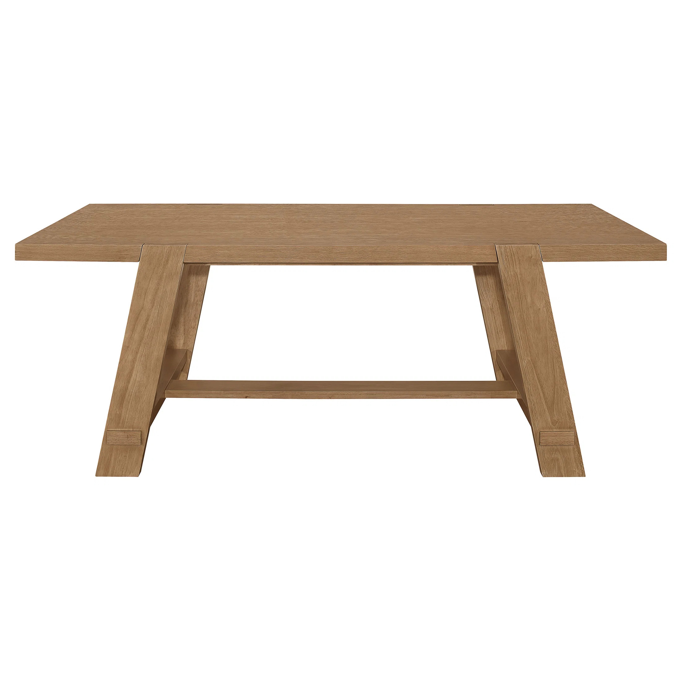 Gavilon Brown Rectangular Dining Table: Trestle Base Design for Modern Dining | Wayfair North America