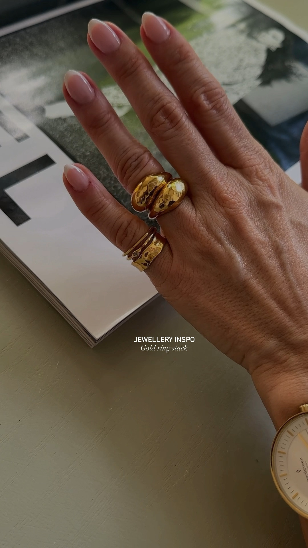 Gold rings, gold ring stack, gold jewellery, Monica Vinader jewellery, diamond ring, chunky ring, band ring, hand cream, face cream, hydrating creamm

#LTKfindsunder100 #LTKeurope