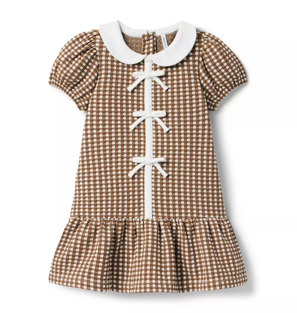 Janie and Jack | The Gingham Dropwaist Dress - Brown / 7 | Janie and Jack