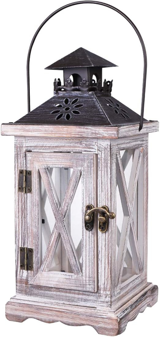 BESTONZON Vintage Decorative Lantern Candle Holder Wooden Rustic European Style for Table Top Man... | Amazon (US)