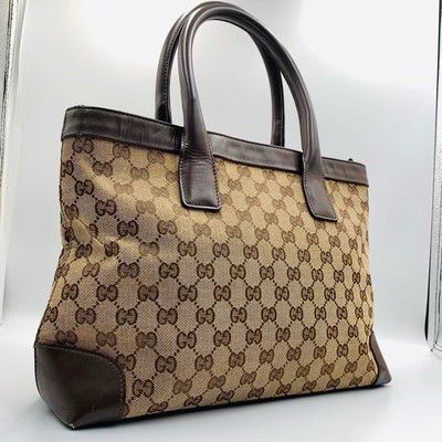 Authentic GUCCI tote bag hand  GG canvas rare italy brown vintage y2k shoulder  | eBay | eBay US