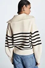 KNITTED HALF-ZIP SWEATER - WHITE - Tops - COS | COS (US)