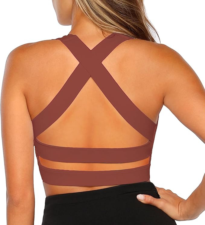 Snailify Sports Bra for Women Criss Cross Back High Impact Strappy Sports Bras Padded Yoga Bra wi... | Amazon (US)