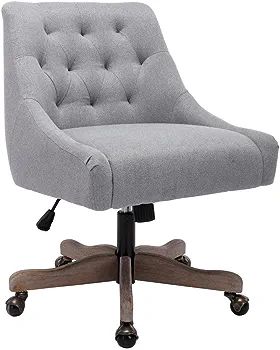 Home Office Chair, Adjustable Upholstered Computer Desk Chair with 360 Degree Swiveling Base, Erg... | Amazon (US)