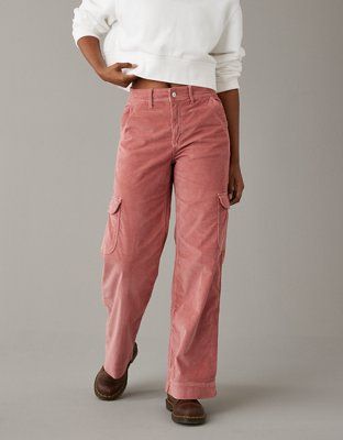 AE Dreamy Drape Stretch Super High-Waisted Baggy Wide-Leg Corduroy Pant | American Eagle Outfitters (US & CA)