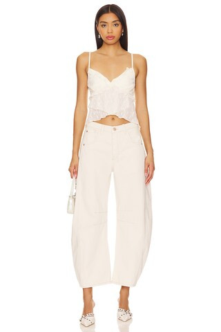 Free People Good Luck Mid Rise Barrel in Milk from Revolve.com | Revolve Clothing (Global)