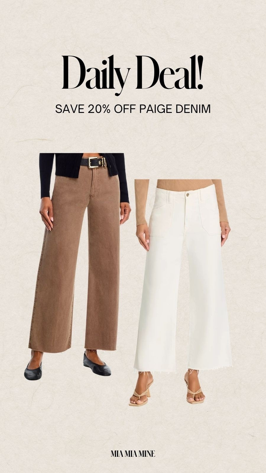 Spring denim on sale! Save 20% off my Paige white jeans! Love the flattering cropped wide leg cut. It’s perfect if you’re petite and makes for chic business casual outfits. 

Mia Mia mine outfits, spring outfits, flattering jean


#LTKOver40 #LTKPetite #LTKSaleAlert