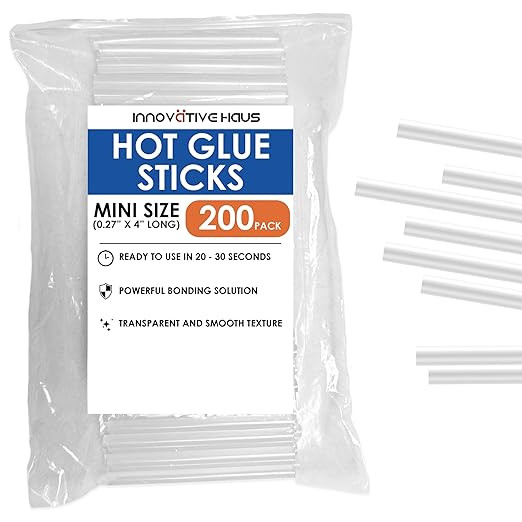 Innovative Haus Mini Hot Glue Sticks (200 Pack) - Fits Mini Glue Guns, 4" x 0.27" - Craft, Bond, ... | Amazon (US)