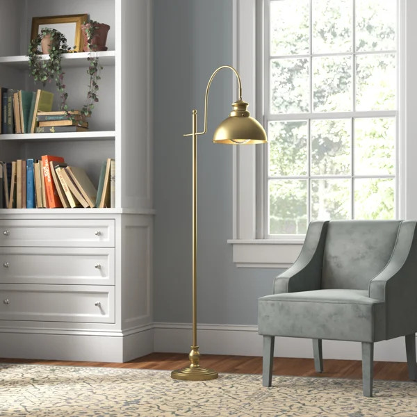 Anar 64'' Plated Gold Arched/Arc Floor Lamp | Wayfair North America