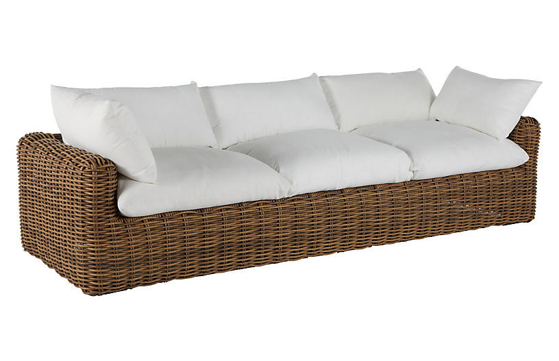 Montecito Outdoor Sofa, Raffia | One Kings Lane