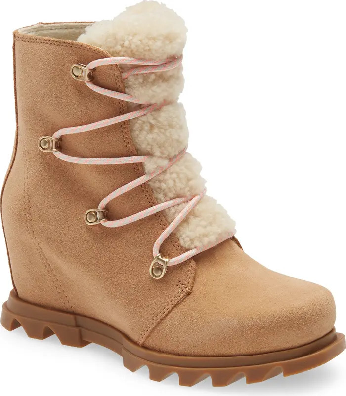 Joan of Arctic III Genuine Shearling Trim Waterproof Wedge Boot | Nordstrom