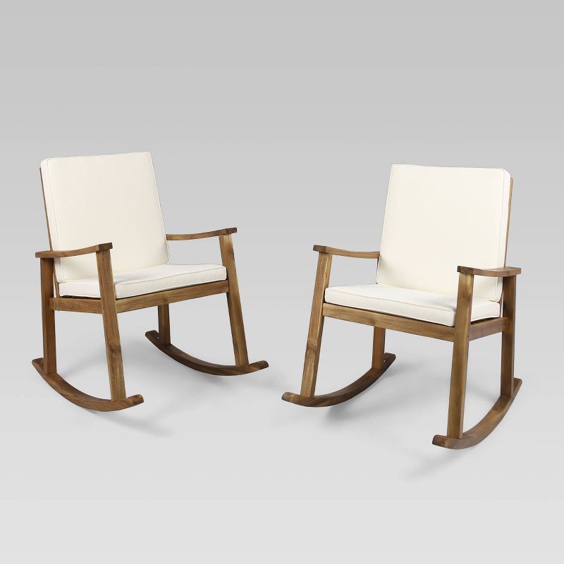Candel 2pk Acacia Wood Rocking Chair - Christopher Knight Home | Target