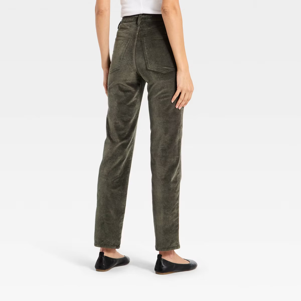 Women's Everyday High-Rise Straight Velvet Pants - Universal Thread™ Gray 0 | Target