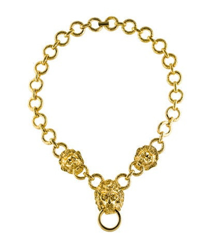 Kenneth Jay Lane Lion Collar Necklace gold Kenneth Jay Lane Lion Collar Necklace | The RealReal