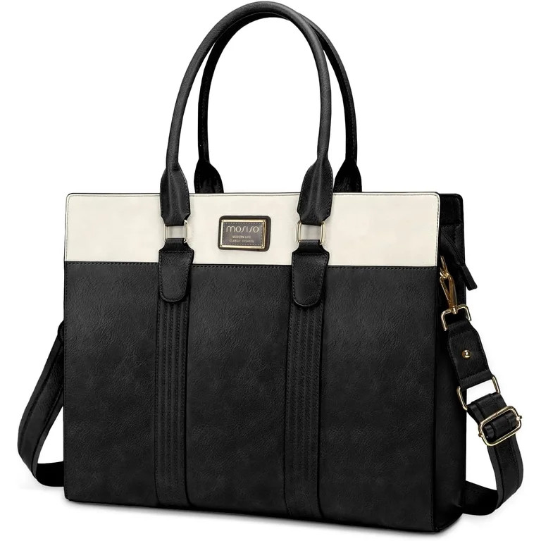 MOSISO PU Leather Laptop Bag for Women Tote Bag for 15.6 Laptop Messenger Briefcase for Travel Of... | Walmart (US)